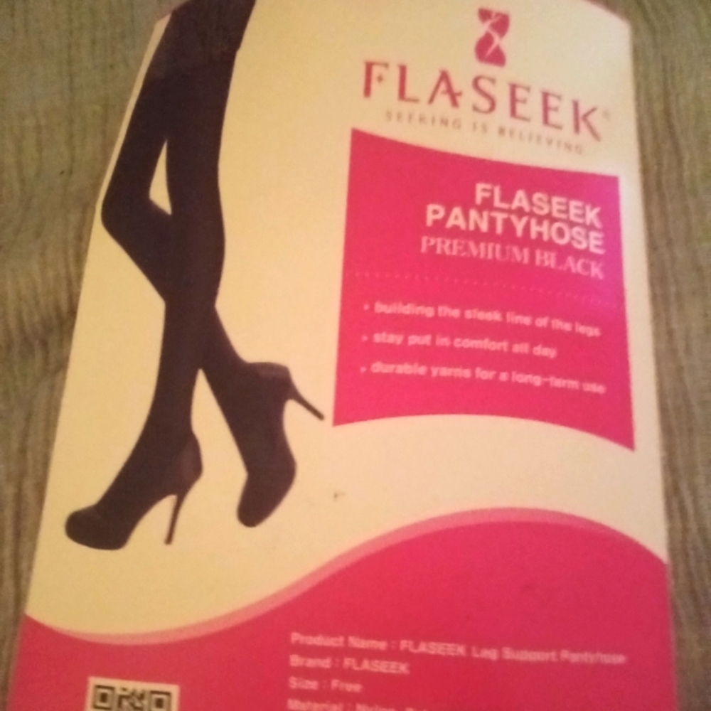 Flaseek Premium Black Pantyhose, compression, XS